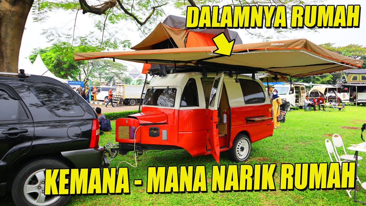 RUMAH YANG BISA DITARIK DAIHATSU ESPASS JADI TRAILER CAMPERVAN, DALAMNYA LUAR BIASA