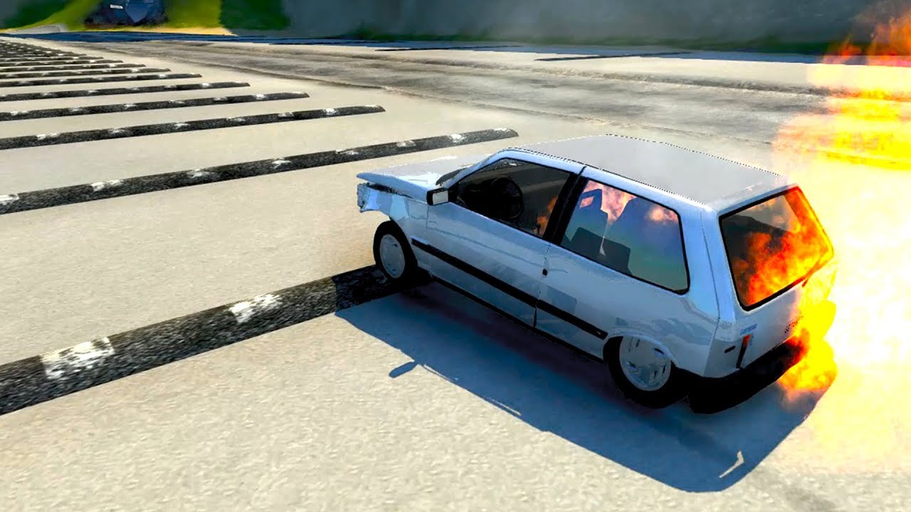 BeamNG.Drive - 100 LOMBADAS COM UM UNO! (SERÁ QUE AGUENTA?)