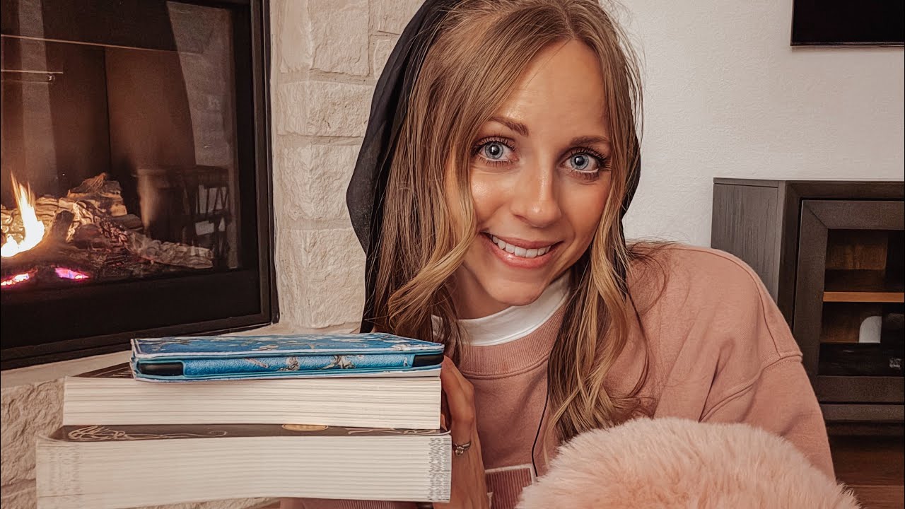 ASMR Cozy Book Browsing for Sleep 📚 Clicky Whispers, Book Tapping & Fireplace Ambience