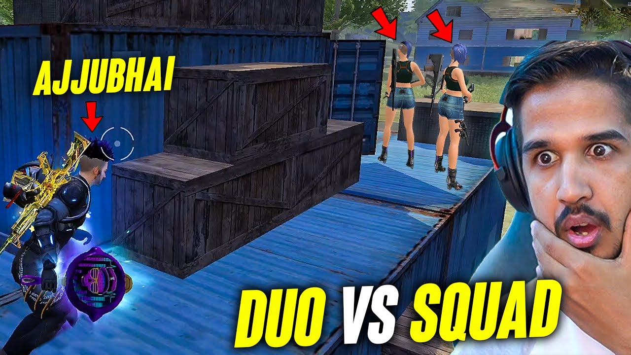 AJJUBHAI DUO VS SQUAD NEW FUNNY GAMEPLAY WITH @DesiGamers_ - FREE FIRE HIGHLIGHTS