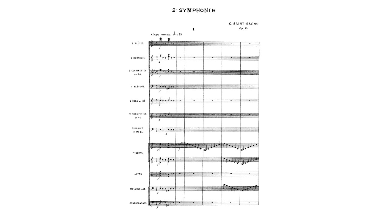 Saint-Saëns: Symphony No. 2 in A minor, Op. 55 (with Score)