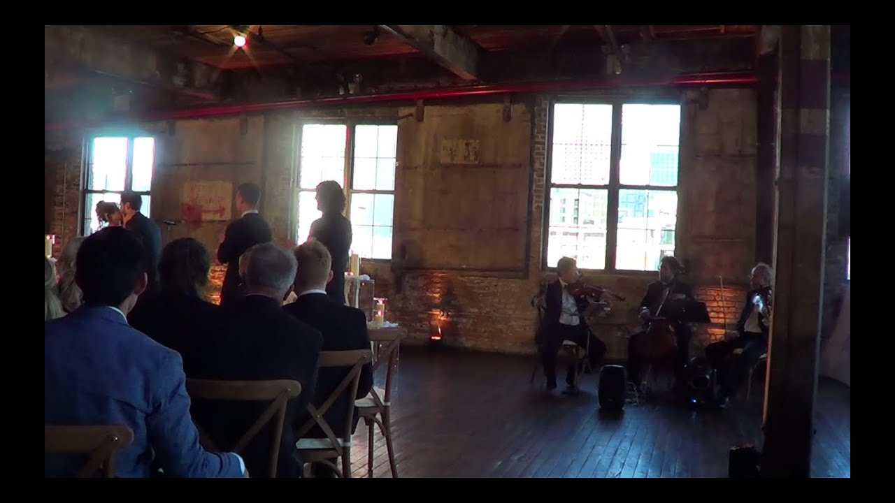 Wedding recessional "New York, New York" Sinatra- XinOu Wei Strings (Quartet) at wedding ceremony