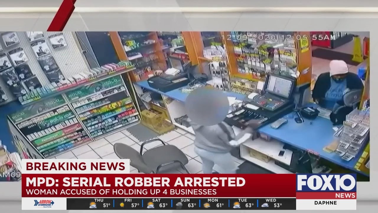 Woman charged with holding up four businesses in Mobile