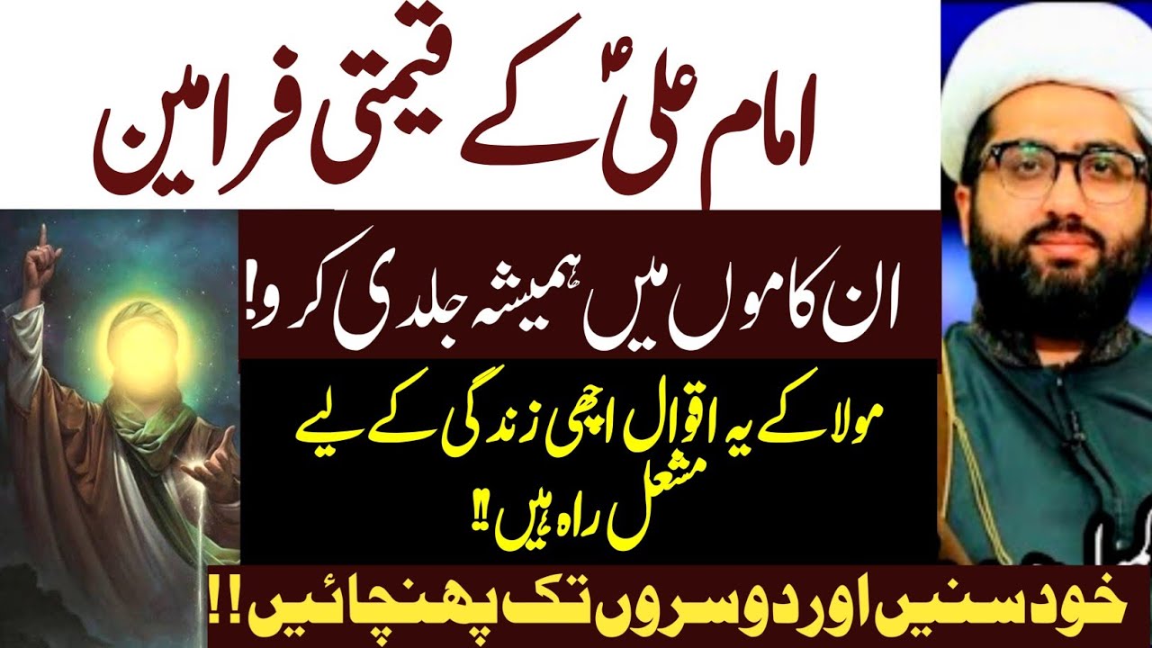 Achi Zindagi k liye Mola Ali a.s k Farameen! life changing ...| Maulana Kumail Mehdavi