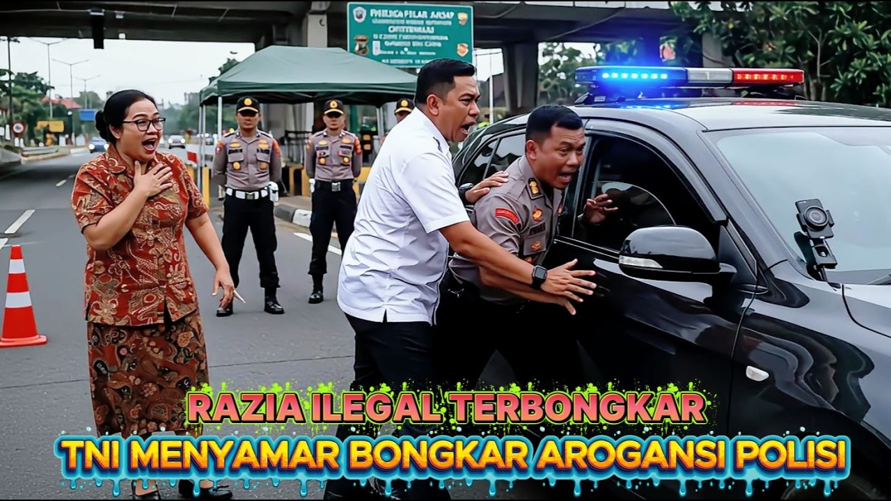 RAZIA TOL GEMPAR‼️ POLISI AROGAN NGOTOT HENTIKAN SOPIR PRIBADI—TAK SADAR IA TNI MENYAMAR