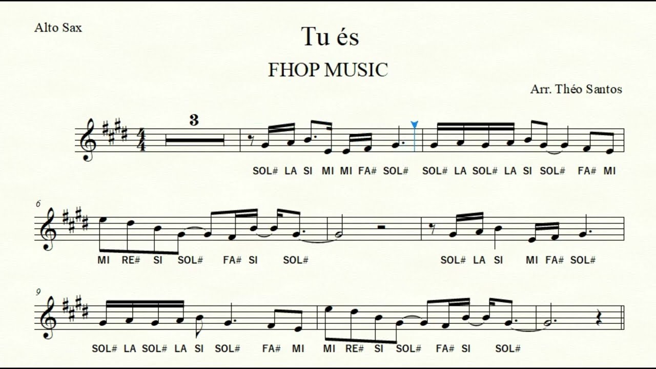 🎼Tu És ( FHOP MUSIC ) Sax Alto e Sax Barítono - Partitura Fácilitada + Playback