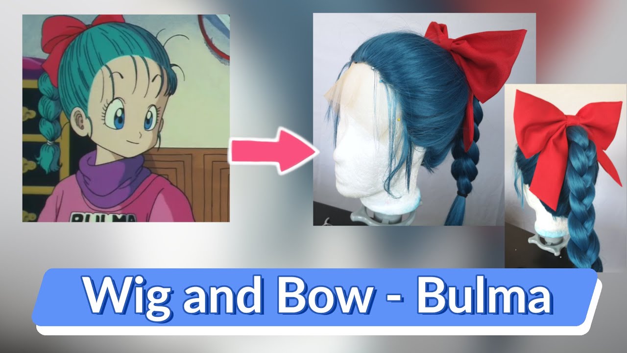 Bulma Briefs Cosplay Tutorial - Wig + Hair Bow - Dragonball - DIY Sewing