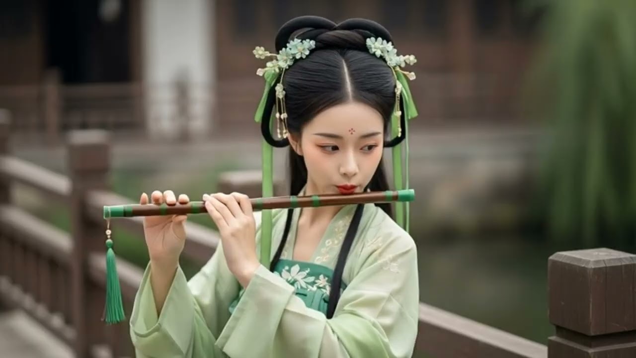 Soothing Flute Music by a Beautiful Girl