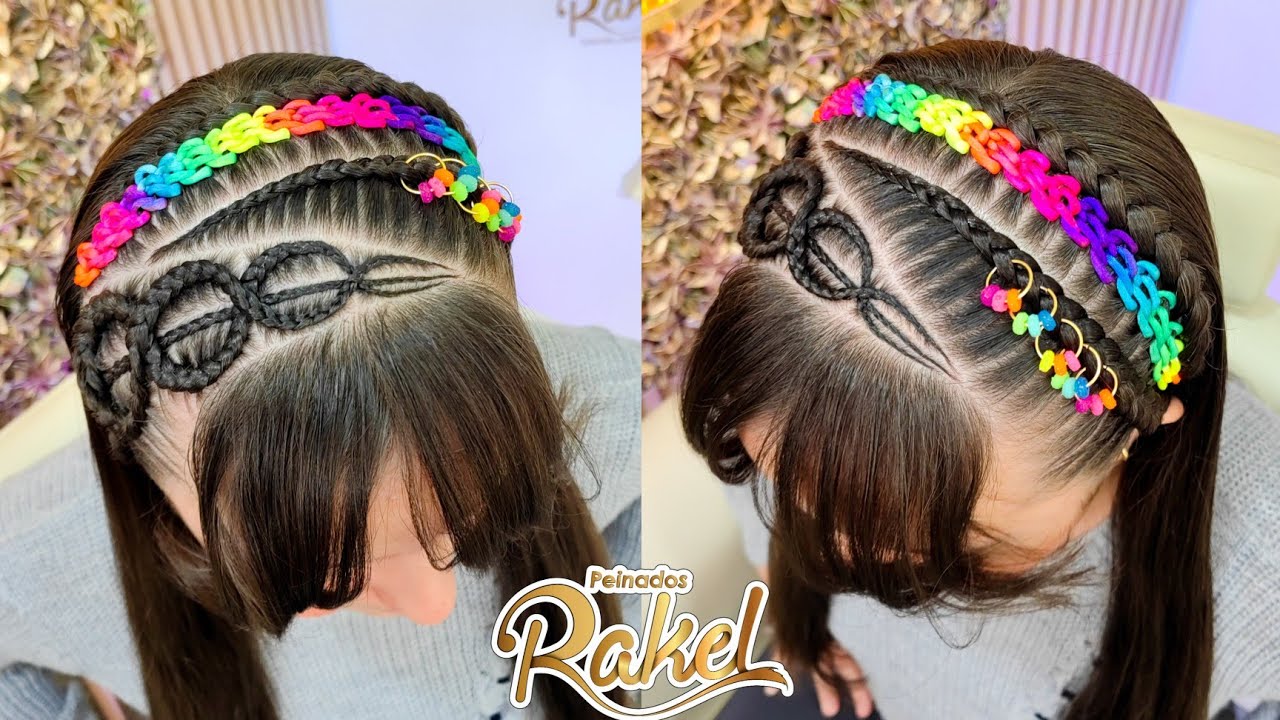 Peinado Colorido Para El Verano/ Encintado Y Trenzas Cruzadas/ Peinados Rakel