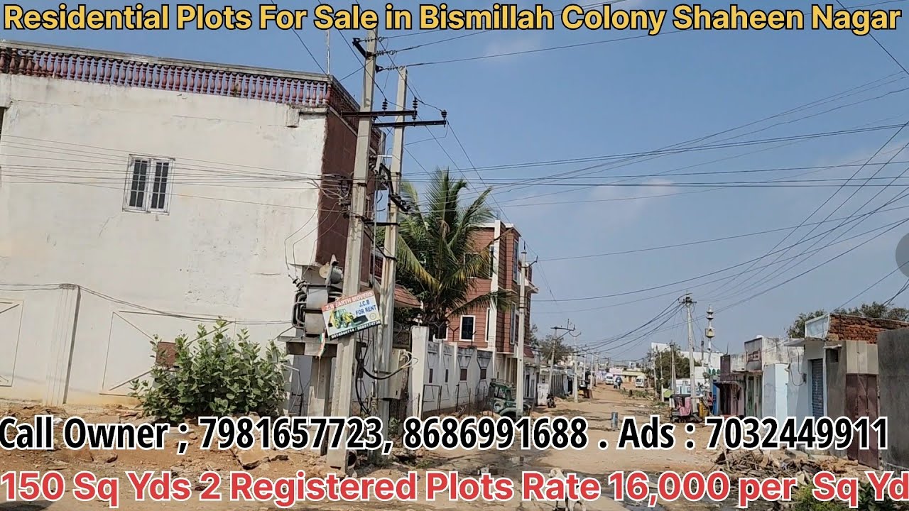 2 Residential Plots For Sale in Bismillah Colony Shaheen Nagar Balapur Hyderabad 150 SqYds 16K/Sq Yd