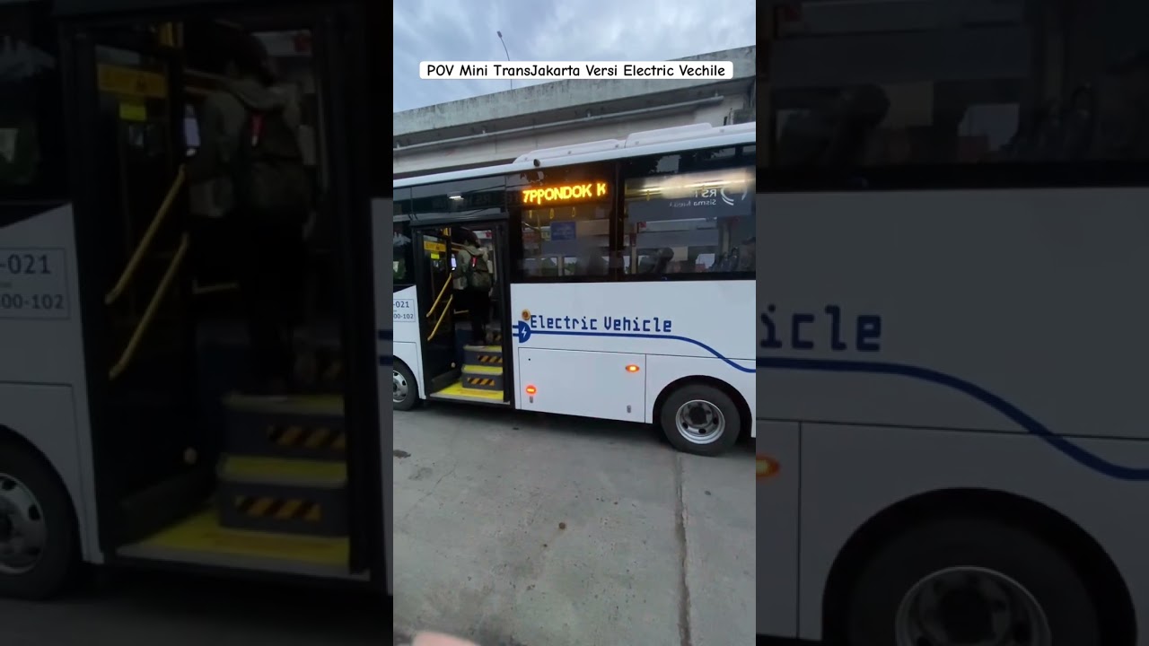 POV Mini TransJakarta Versi Electric Vehicle Melintas di Kalimalang #transjakarta #busway #transport