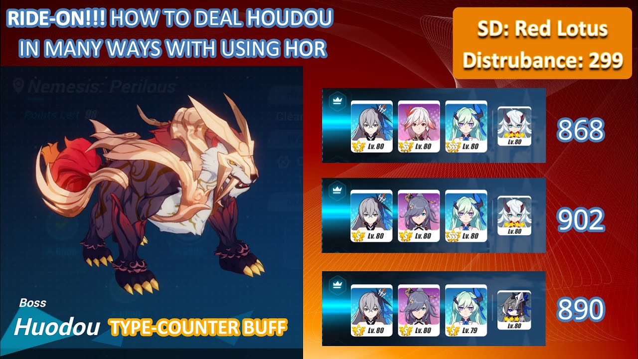 [HI3 SEA] RIDE-ON!!! How to deal Houdou with HoR in many ways (SD:RL - D299 - Type-Counter UP)