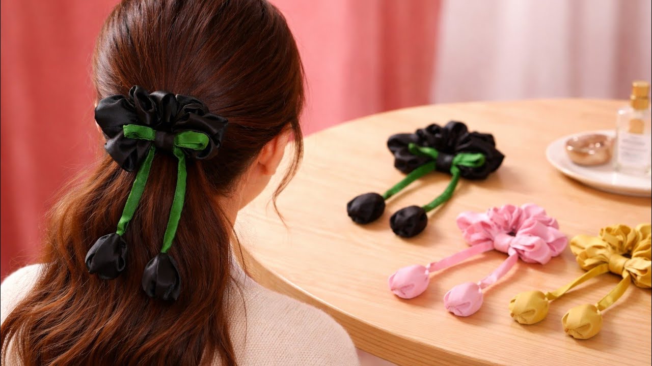 Tulip Hanging Hair Tie 🌷 | Elegant Hair Accessory for Everyday Style