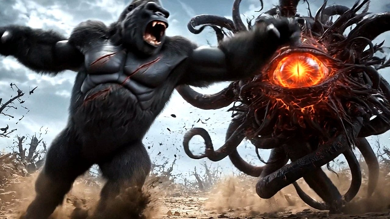 Epic Kong vs. Demon-Eye Monster | Kaiju Battle in the Crystal Cave