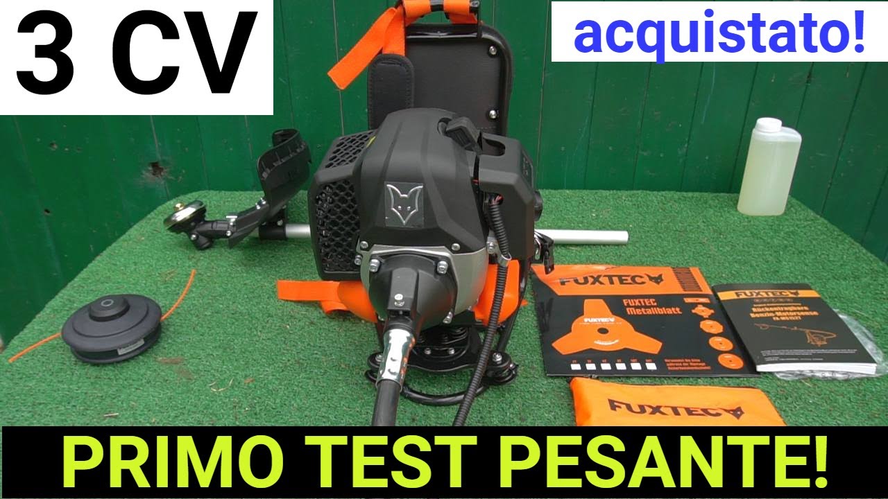 Decespugliatore a spalla FUXTEC FX-MS152T. 52 CC, 3 CV. Test con filo, Tripletto e Macinone!