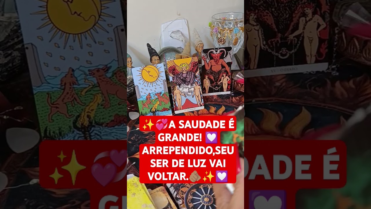 ✨💞A SAUDADE &Eacute; GRANDE!  ARREPENDIDO,SEU SER DE LUZ VAI VOLTAR.🫵🏽✨💟 #taroteoamor #taro #baralhocigano