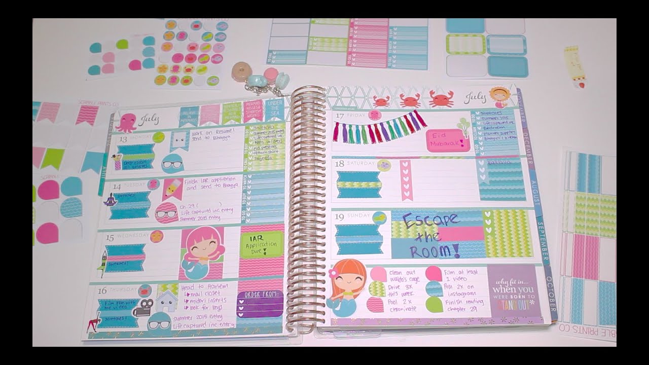 Plan With Me | Erin Condren Horizontal | Mermaid Theme