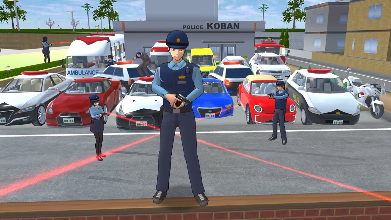 Collection all Police car🚓,ambulance🚑,fire truck🚒 at Police station part 16 SAKURA School Simulator
