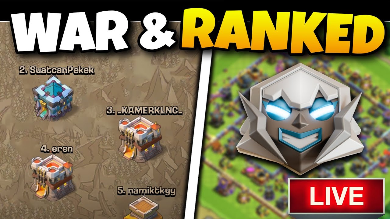 5v5 War With ONLY My Accounts + Ranked Battles (Clash of Clans Livestream)