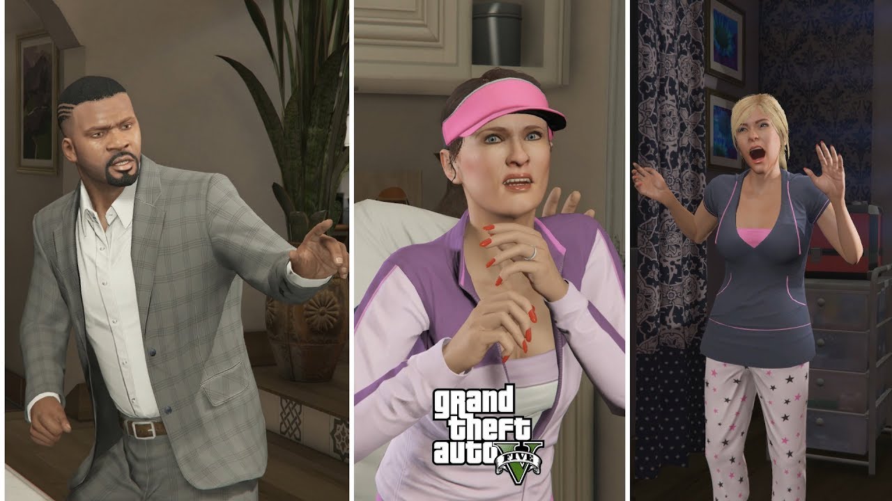 GTA V - Franklin Scares Michael's Family