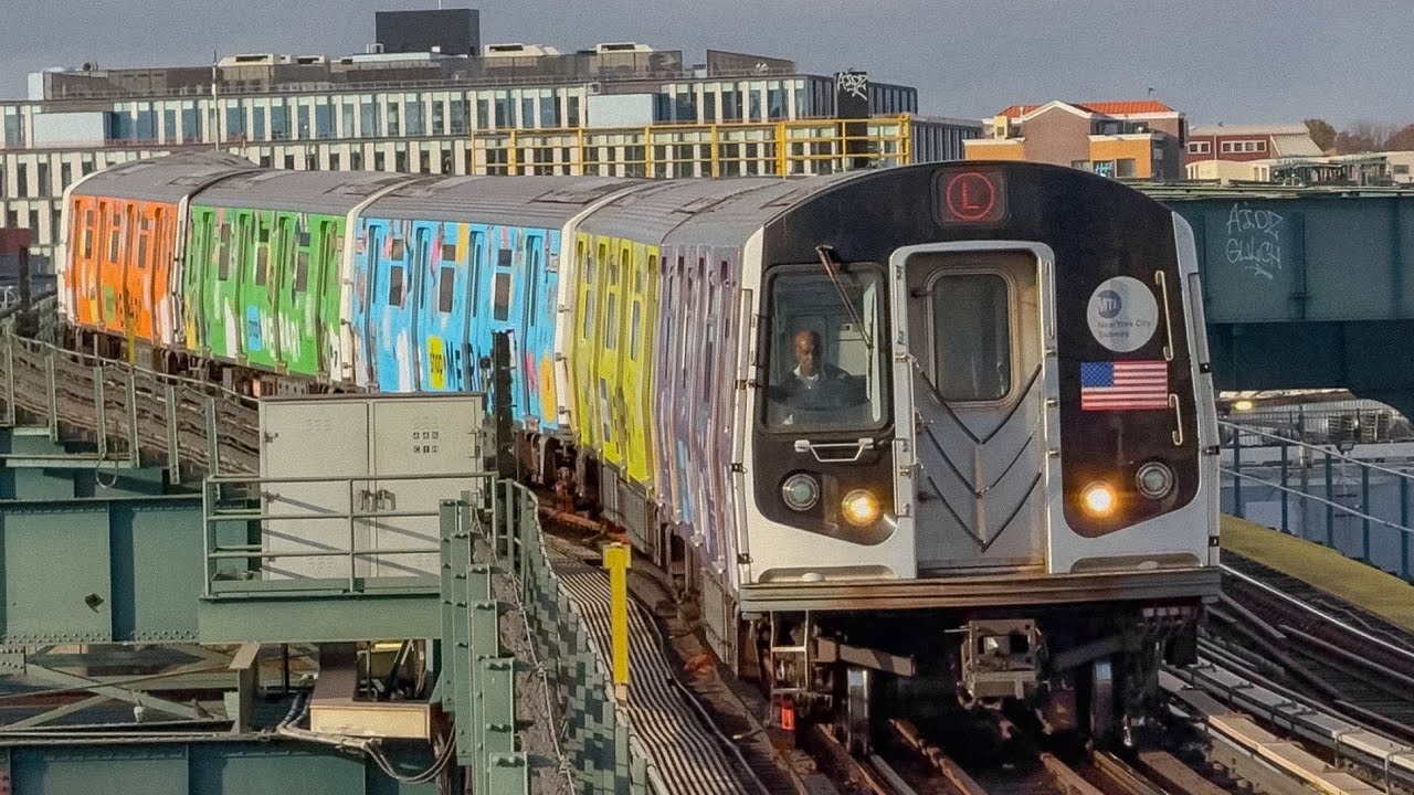 R143 L Train with Mercari Ad Wrap Action