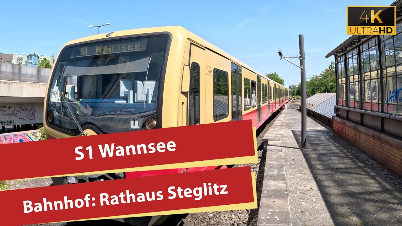 (4K) S1 Wannsee am Bahnhof Rathaus Steglitz