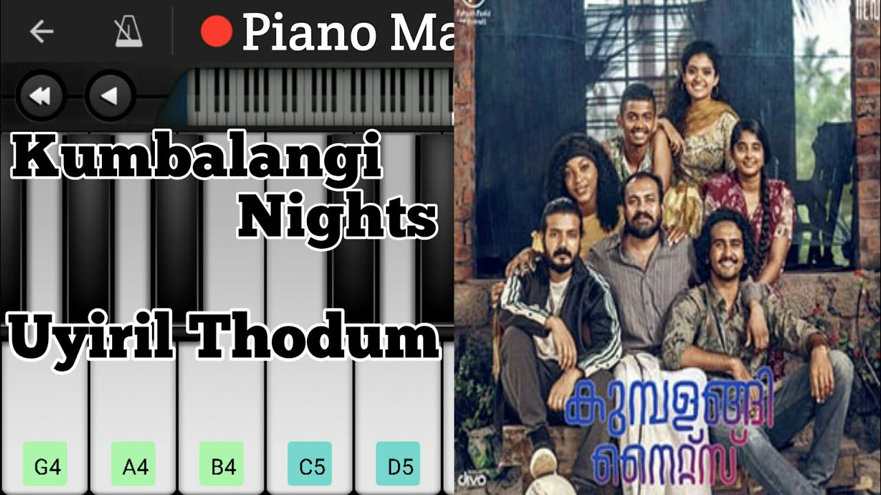 KUMBALANGI NIGHTS - UYIRIL THODUM Song On Piano Tutorial