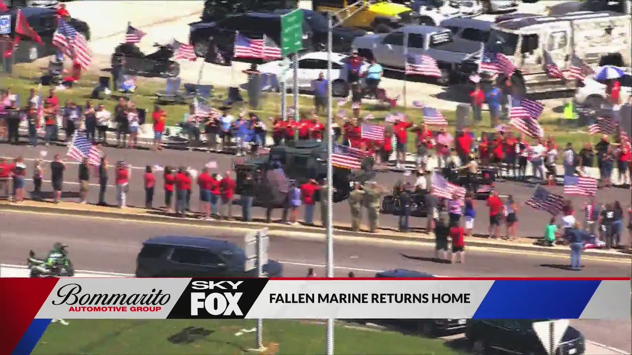 Thousands lined 12-mile funeral route to honor fallen Wentzville Marine