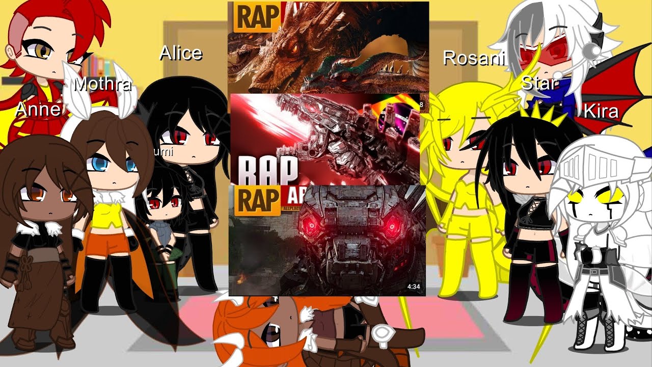 Kaijus girls react raps ghidorah Mecha Godzilla @allplacebrofc  @PapyrusDaBatata