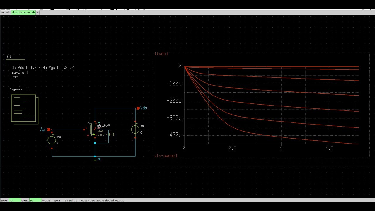 xschem#5 Id vs Vds curve of nmos in xschem using sky130 #xschem #open_source #sky_130 #MagicVLSI