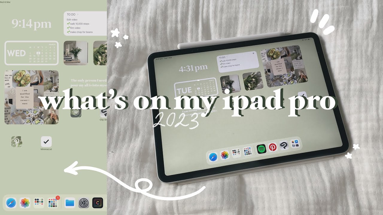 ЧТО НА МОЁМ IPAD PRO 2023 | 🌱👒минималистичный дизайн + зелёная эстетика