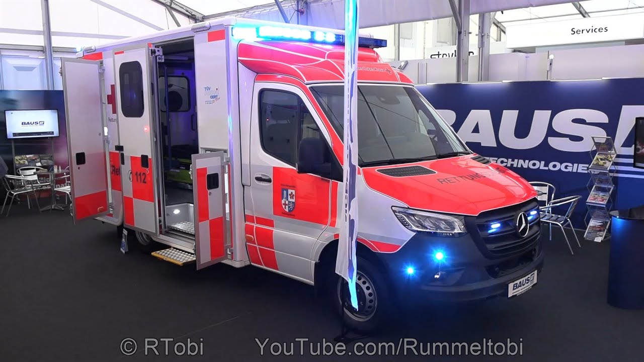 German Mercedes Sprinter/ BAUS AT ambulance - exterior, light setup & interior - Rettmobil 2024