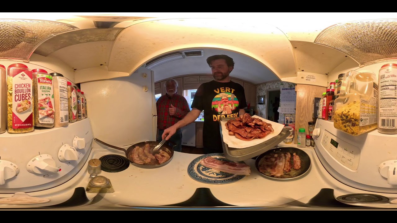 Christmas morning with Derek in the kitchen