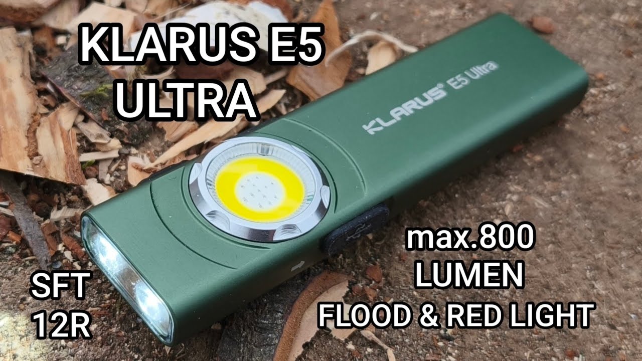 Klarus E5 Ultra EDC Led Taschenlampe COB SFT-12R 800 Lumen Test Review Flashlight Beamshots 