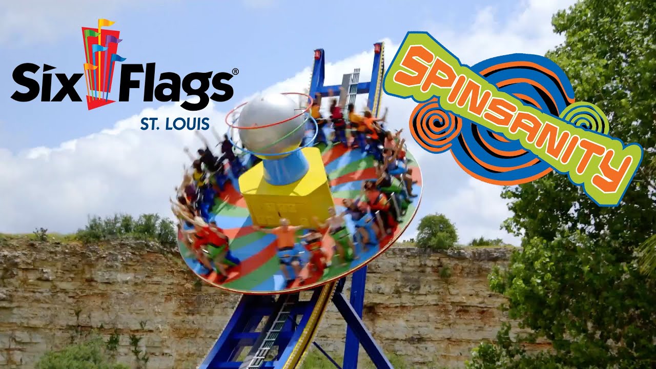Spinsanity Flat Ride! New at Six Flags St  Louis in 2017!