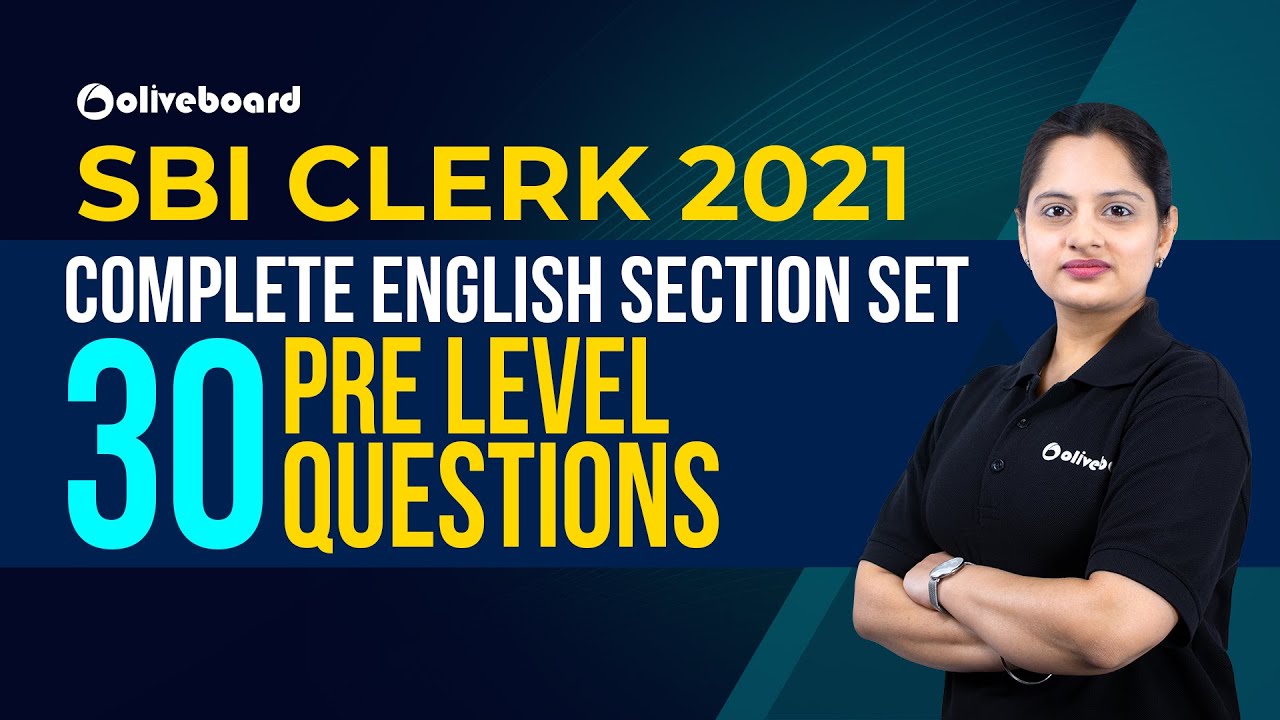 SBI CLERK 2021 | Complete English Section Set - 30 Pre Level Questions | Harshita Ma'am