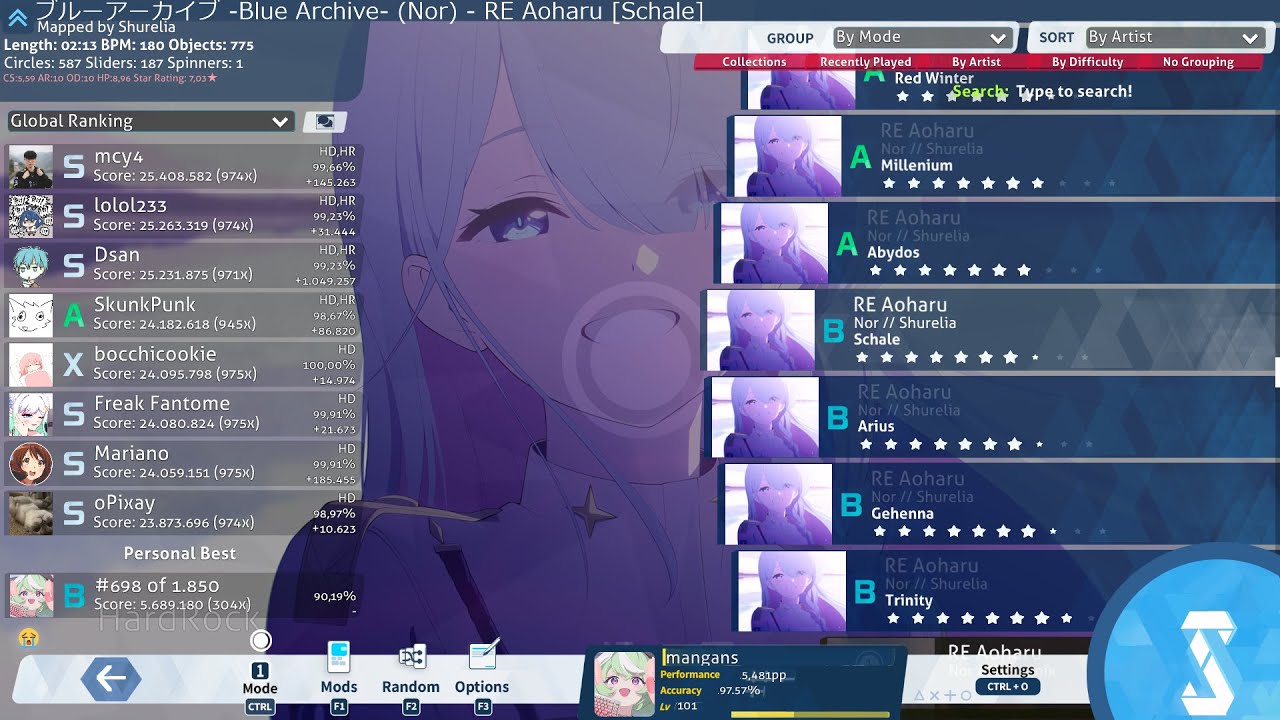osu! - Minimal Blue Archive Skin Showcase