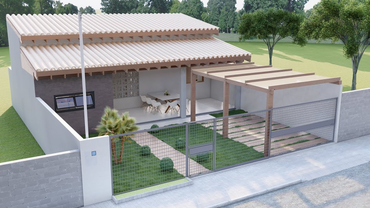Casa com telhado aparente | NOS FUNDOS DO QUINTAL | Meio Lote