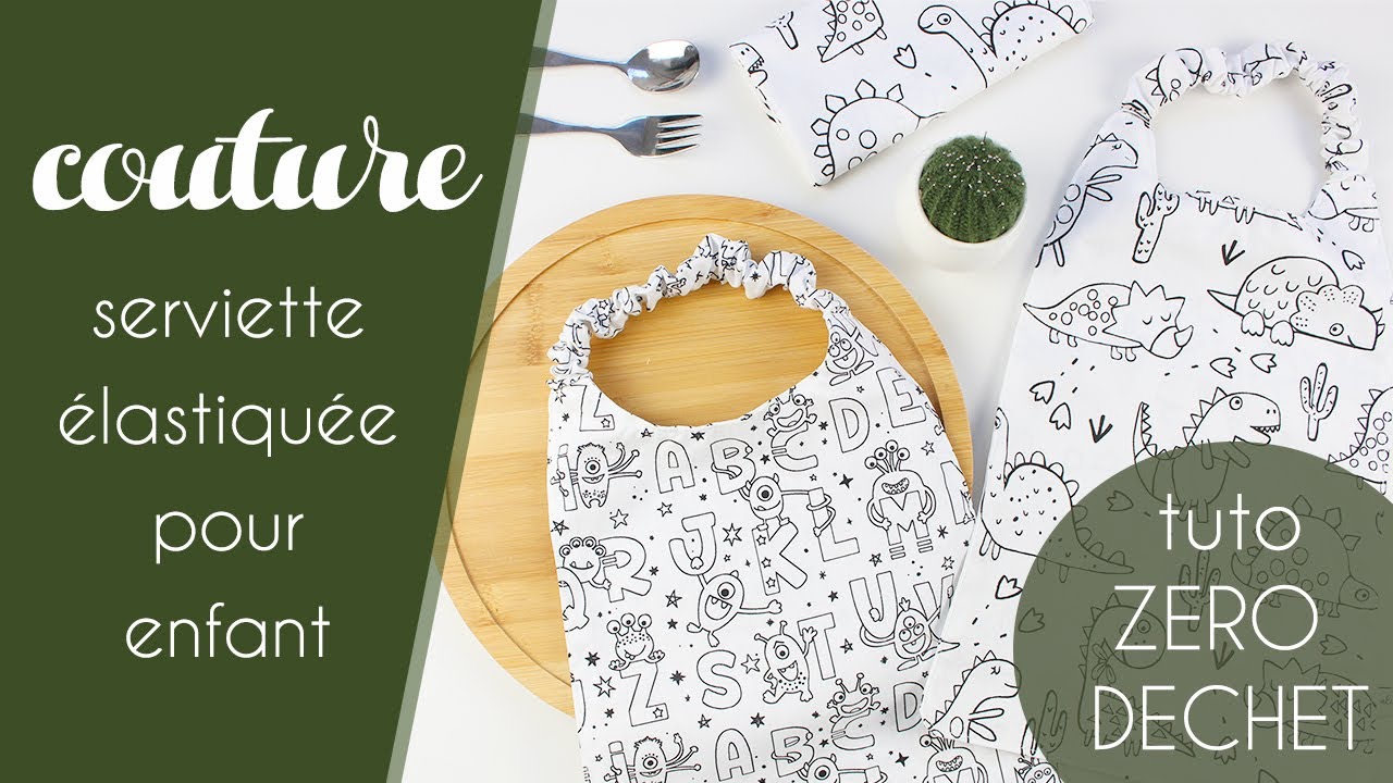 DIY Serviette élastiquée pour enfant en maternelle - Tuto couture zéro déchet par Alice Gerfault