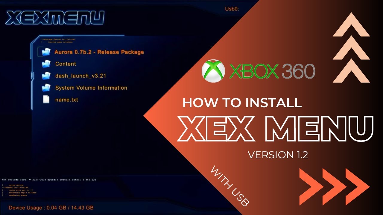 how to install xex menu 1.2 on xbox360 with USB