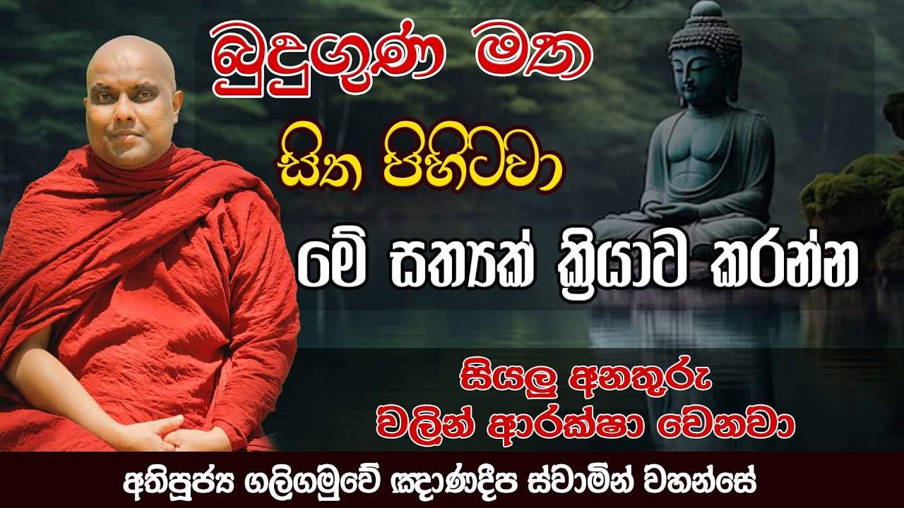 බුදුගුණ මත සිත පිහිටවා මේ සත්‍යක් ක්‍රියාව කරන්න | Galigamuwe Gnanadeepa Thero