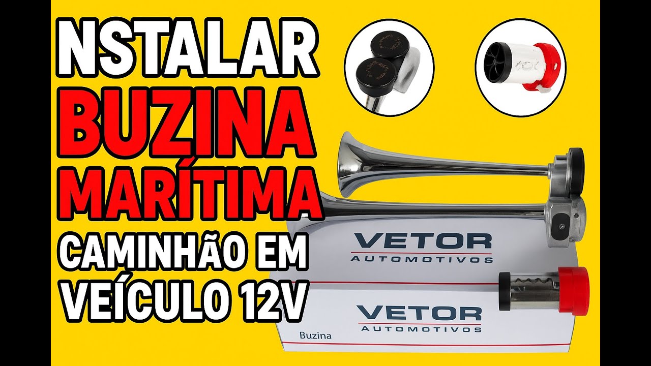 Como Instalar BUZINA MARÍTIMA de Caminhão no SEU Carro 12V! Tutorial Rápido, Fácil e MUITO Alto! 🚨🔊
