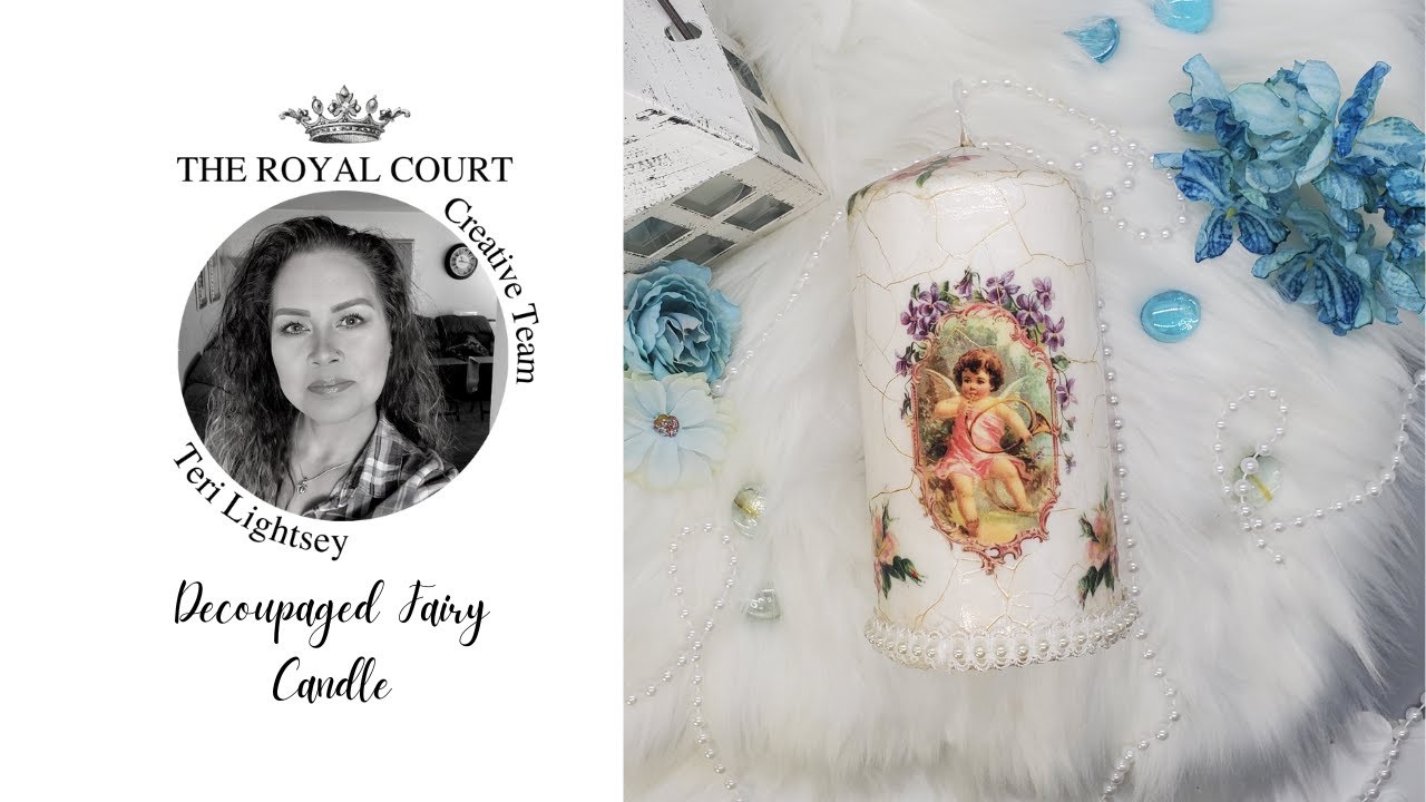 Decoupage Fairy Candle