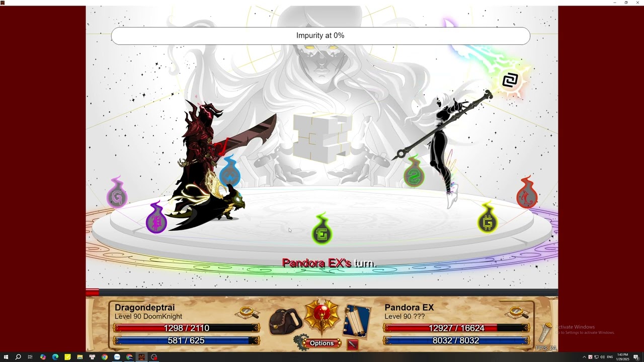 DragonFable | Pandora Ex | DoomKnight (7 Turns)