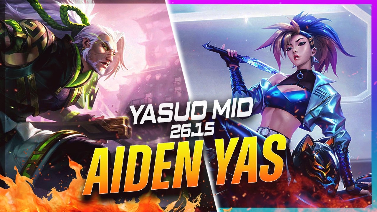 AIDENYASUO &mdash; Yasuo против Akali, мид, патч 26.15 &mdash; Геймплей за Yasuo