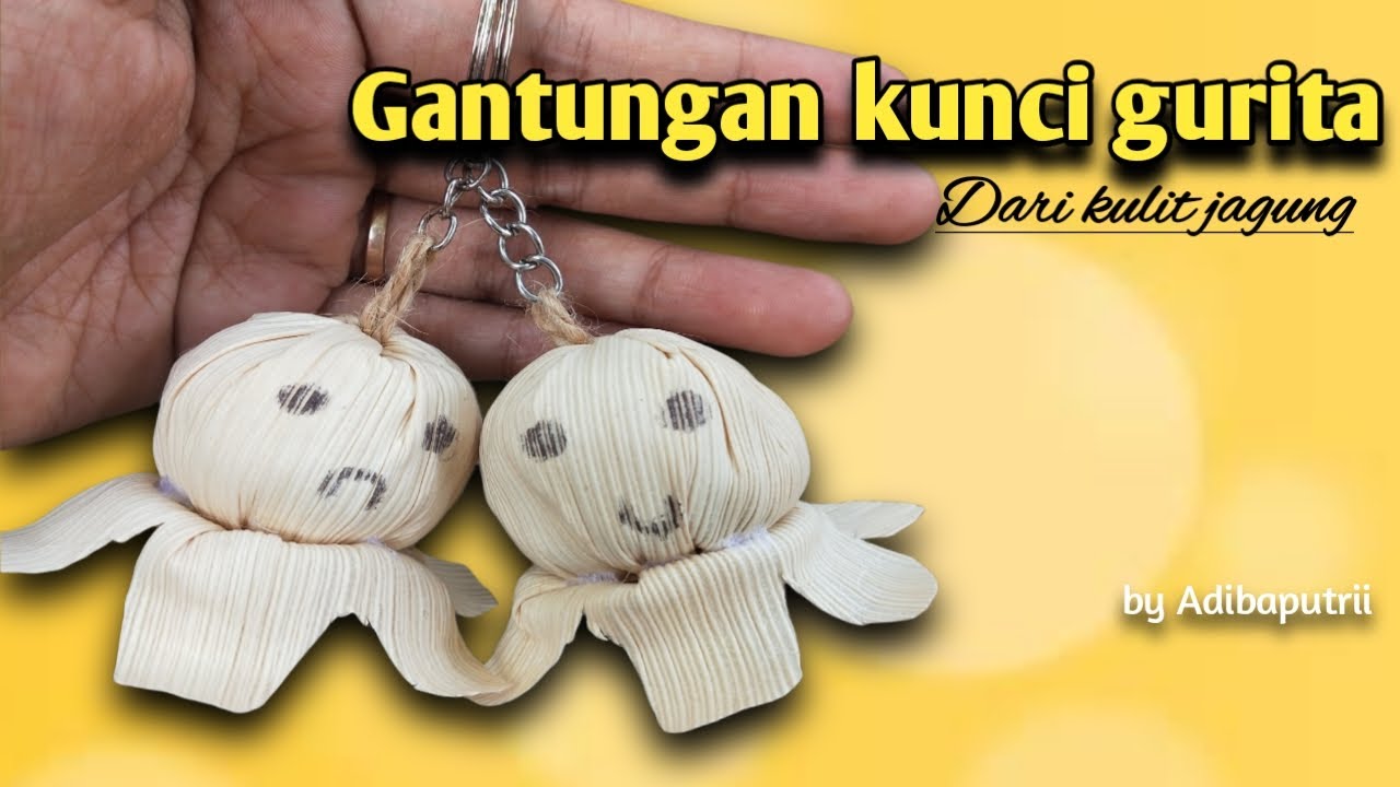 Gantungan kunci dari kulit jagung || DIY tutorial,tugas kelas 1 tema 1