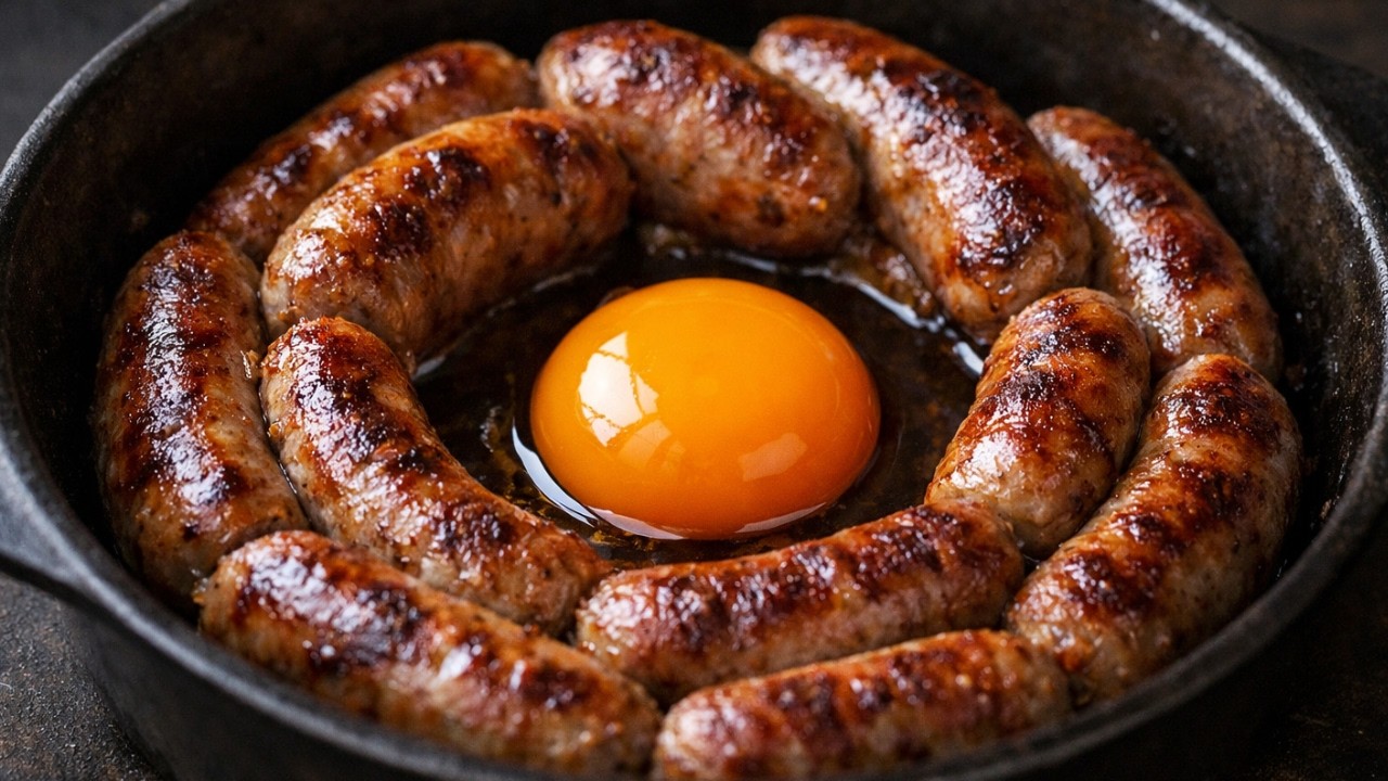 Nur Eier und Würstchen: die perfekte Kombination! Einfaches Pfannen Rezept