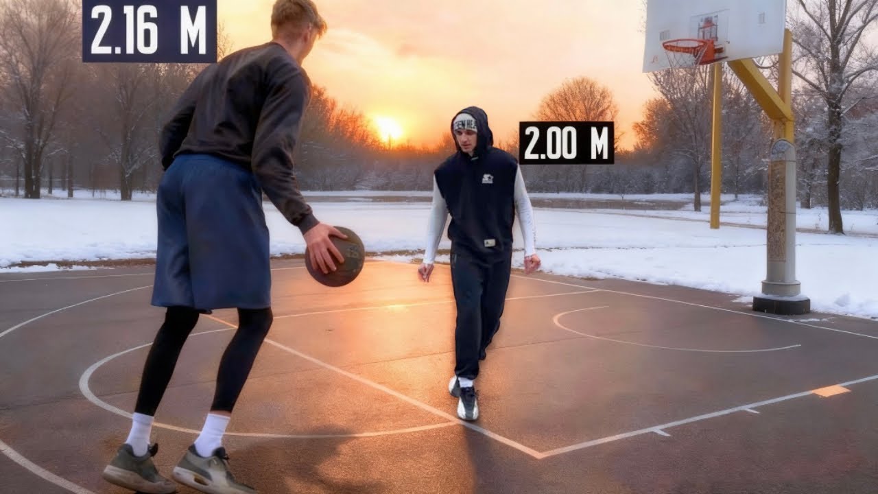 🏀1v1 CON UN GIGANTE ALTO 2.16 M!!