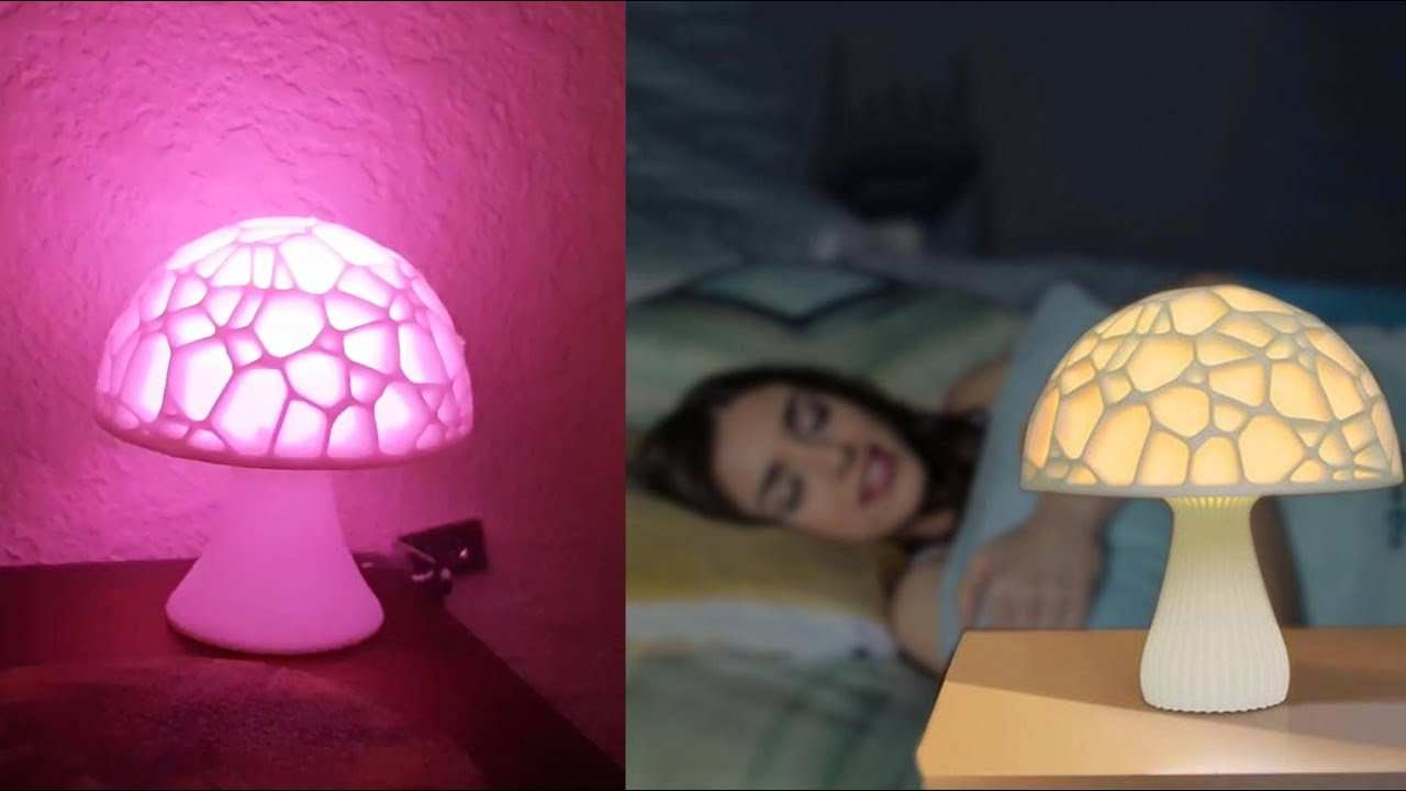 Creative 16 Color LED 3D Printed Mushroom Lamp