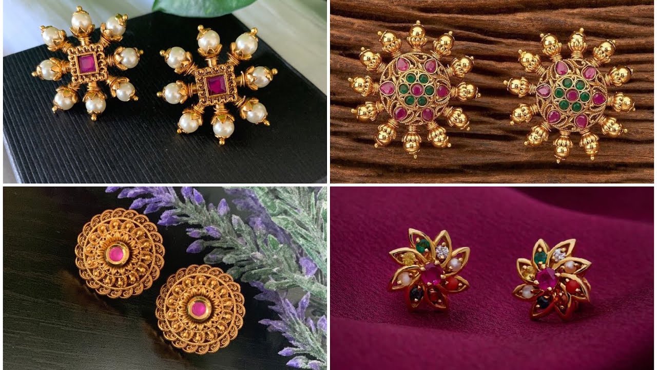 Latest Gold Ear-Studs Designs